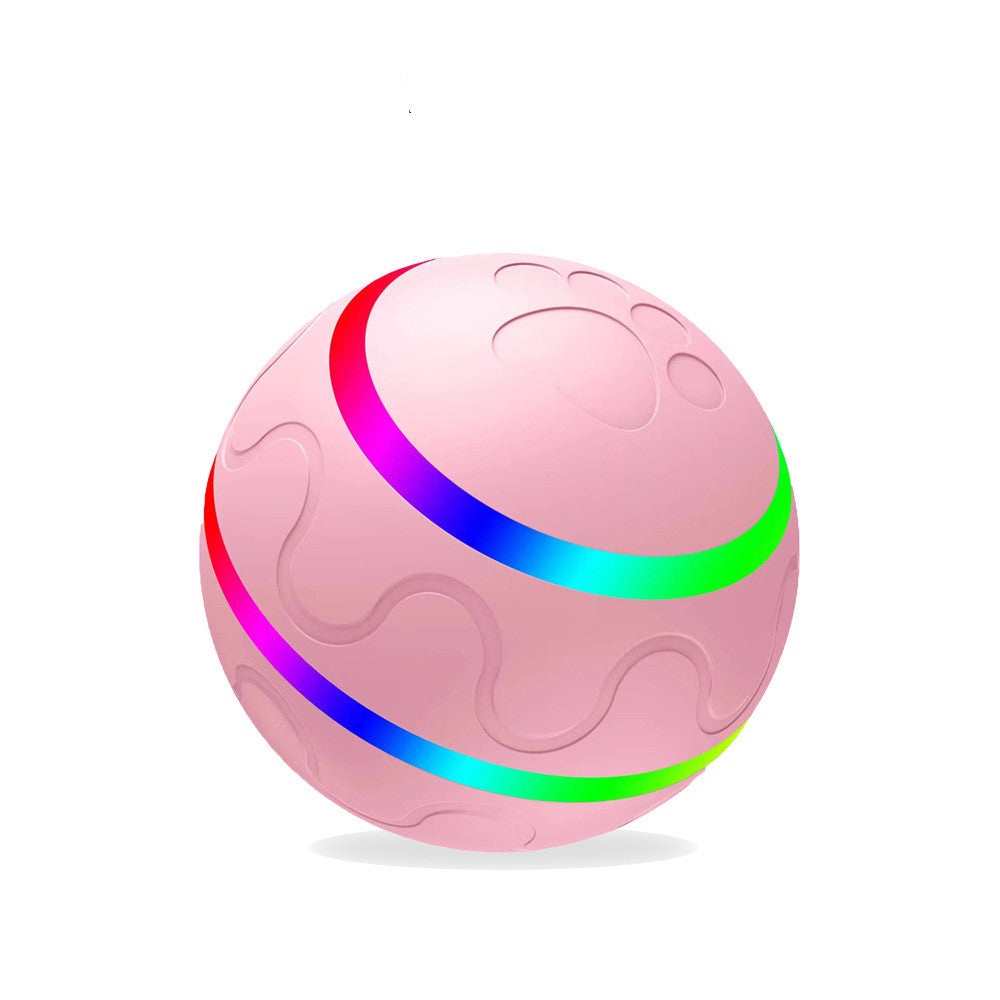 Pink Wicked Ball Toy for cats by Sell My Stuff with rainbow LED ring and USB self-rotating on Tampa Home & Garden Store