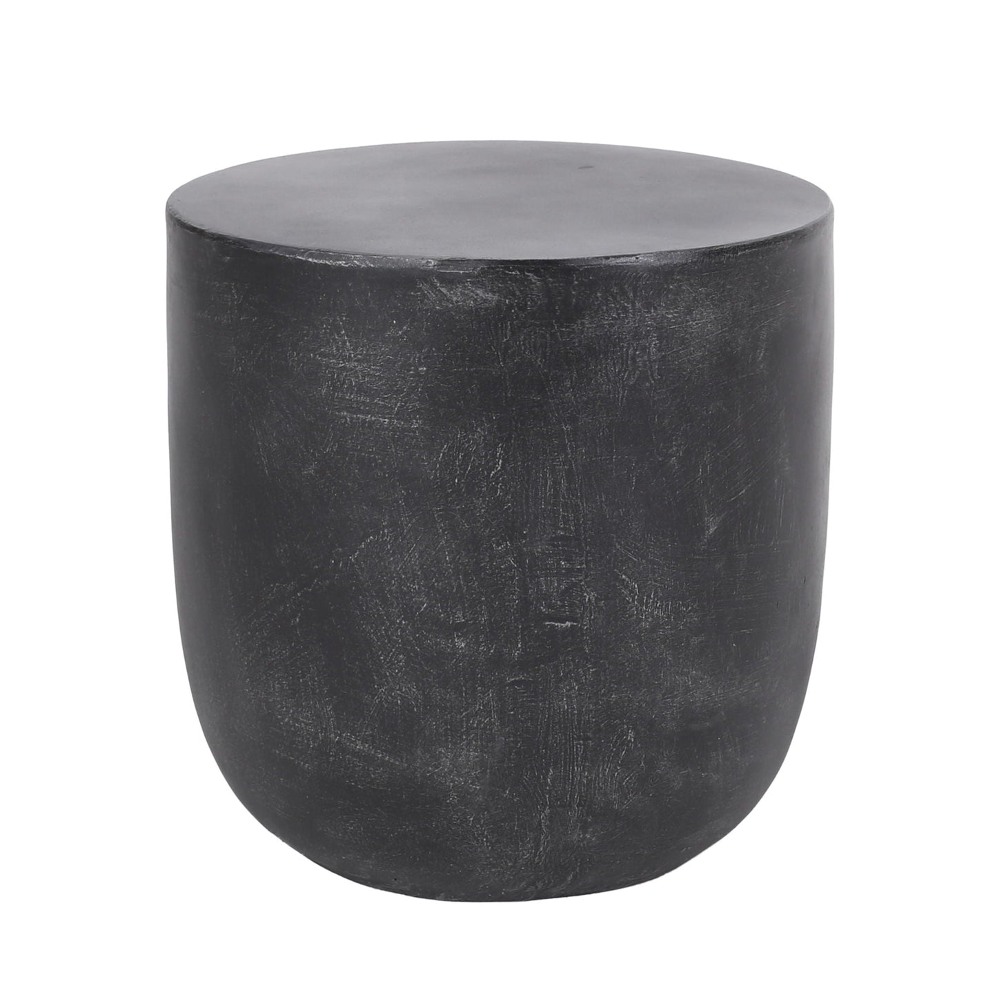 Outdoor Lightweight Concrete End Table Matte Black with natural texture by HouseOfZazla on Tampa Home & Garden Store