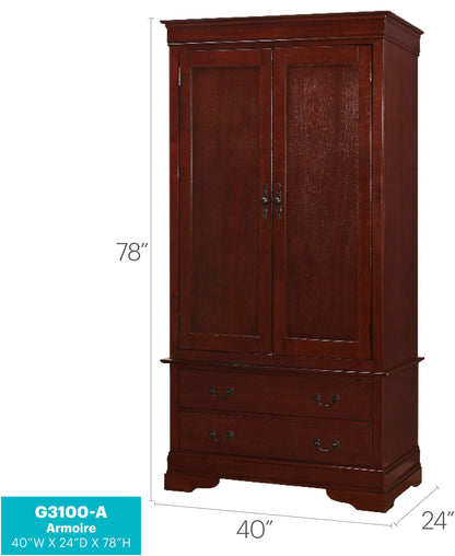 Traditional armoire with hanging bar in dark cherry wood, HouseOfZazla chifforobe on Tampa Home & Garden Store