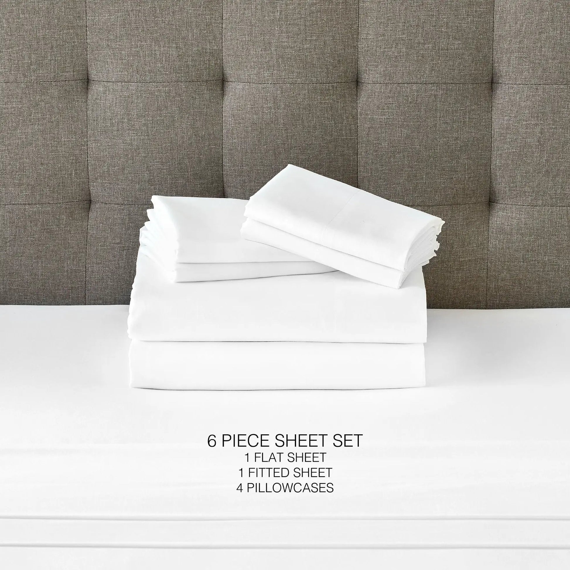 12 Piece Premium Comfort Bedding Pack white sheets neatly folded on a bed on Tampa Home & Garden Store