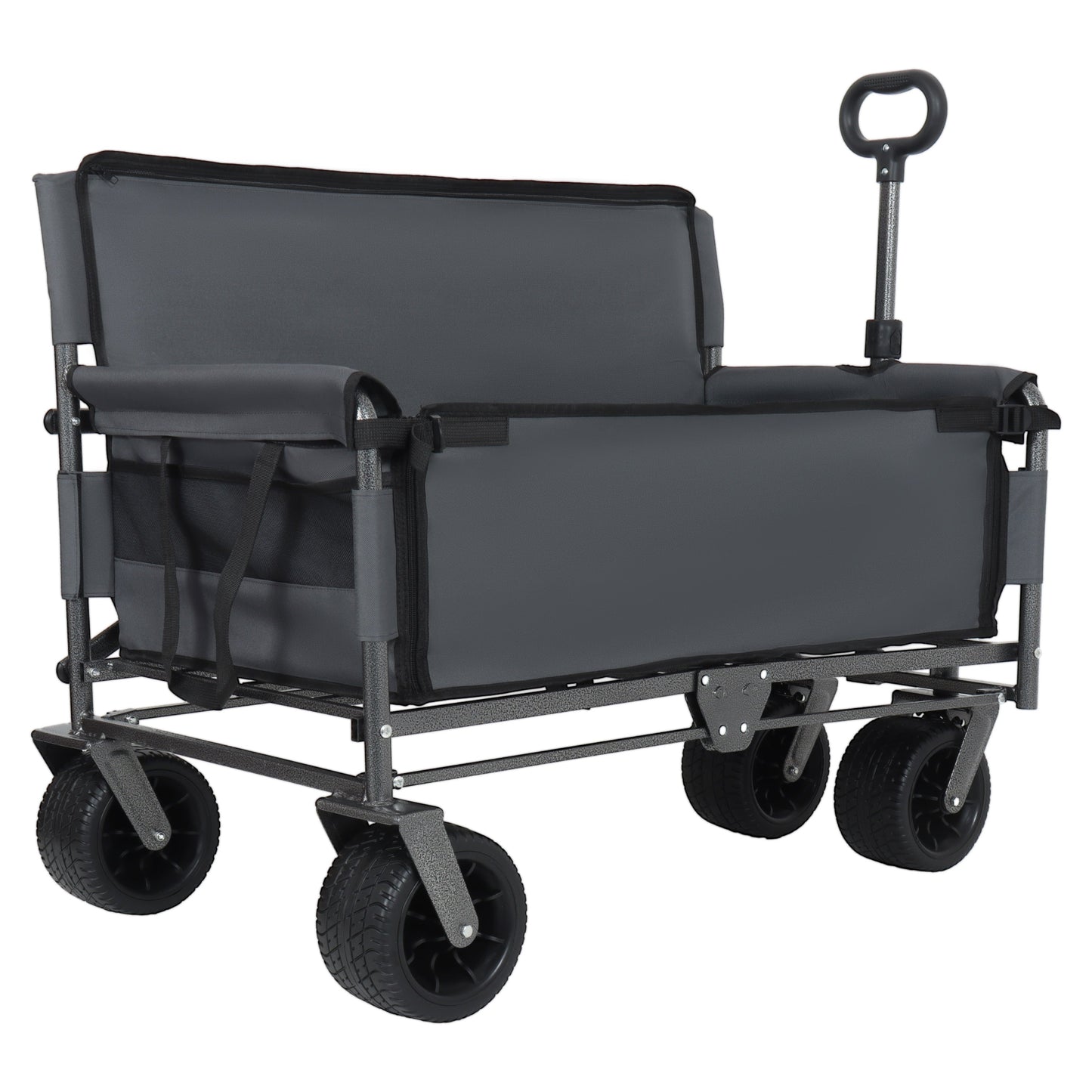 3-in-1 Convertible Folding Wagon Cart gray fabric bench seat storage by HouseOfZazla on Tampa Home & Garden Store