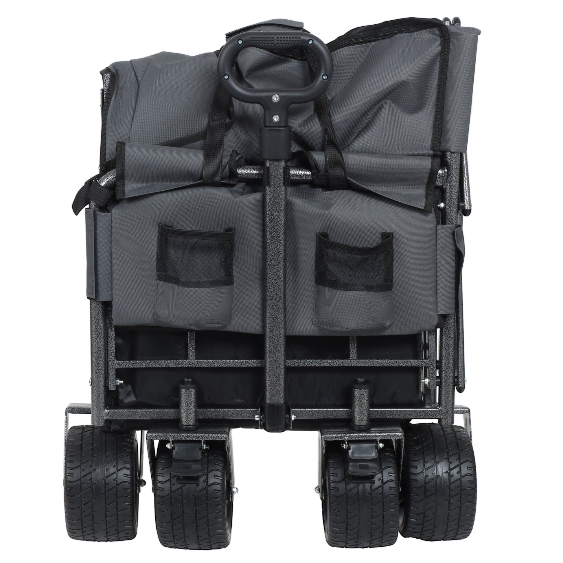 3-in-1 folding wagon cart with bench and storage, HouseOfZazla outdoor wagon with six wheels on Tampa Home & Garden Store