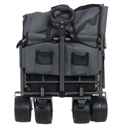 3-in-1 folding wagon cart with bench and storage, HouseOfZazla outdoor wagon with six wheels on Tampa Home & Garden Store