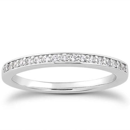14k white gold micro-pave flat-sided diamond wedding ring band by Bids.com on Tampa Home & Garden Store