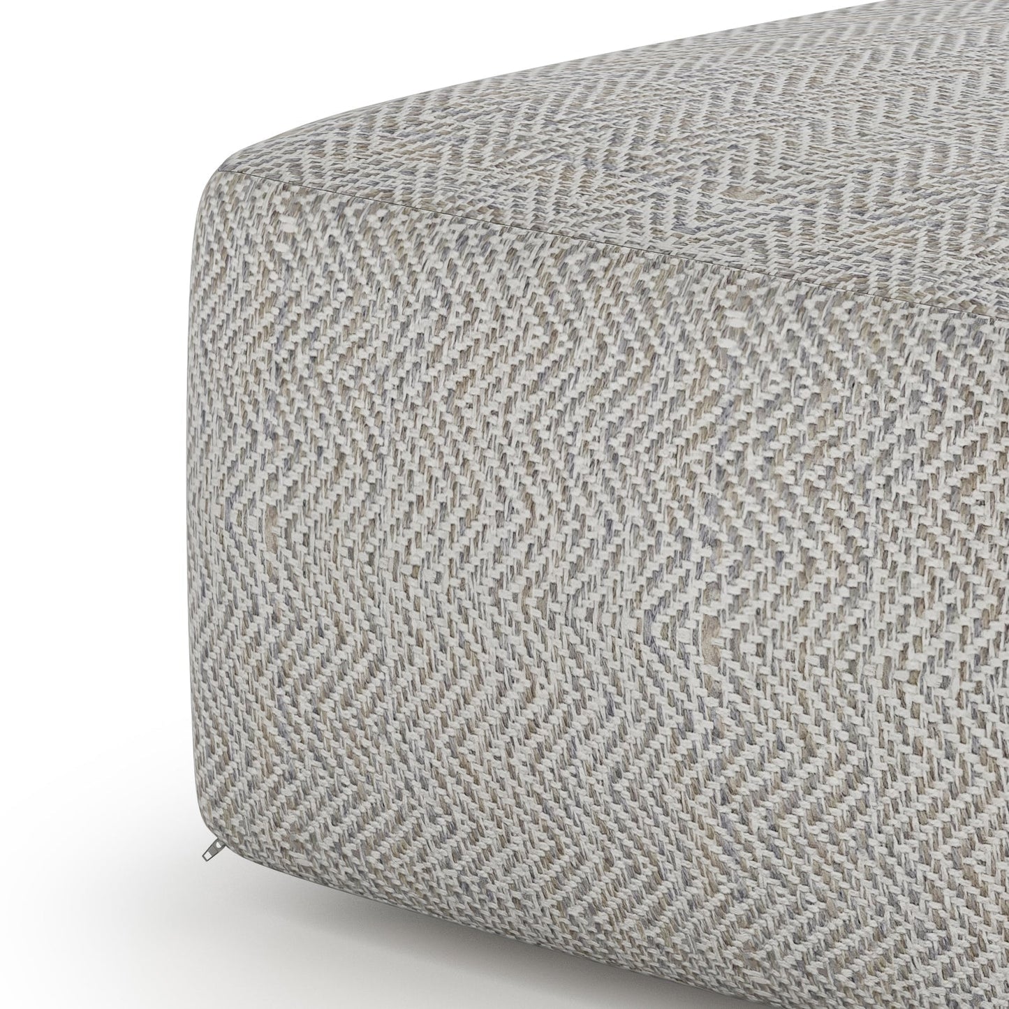 Nate Square Pouf Patterned Grey Melange; textured woven upholstery accent pouf HouseOfZazla on Tampa Home & Garden Store