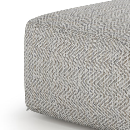 Nate Square Pouf Patterned Grey Melange; textured woven upholstery accent pouf HouseOfZazla on Tampa Home & Garden Store
