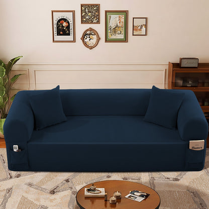 Blue HouseOfZazla Spring sofa with high-quality fabric, pillows and built-in storage on Tampa Home & Garden Store