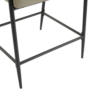 Mid Century Modern counter stool with iron frame and beige upholstered seat by HouseOfZazla on Tampa Home & Garden Store