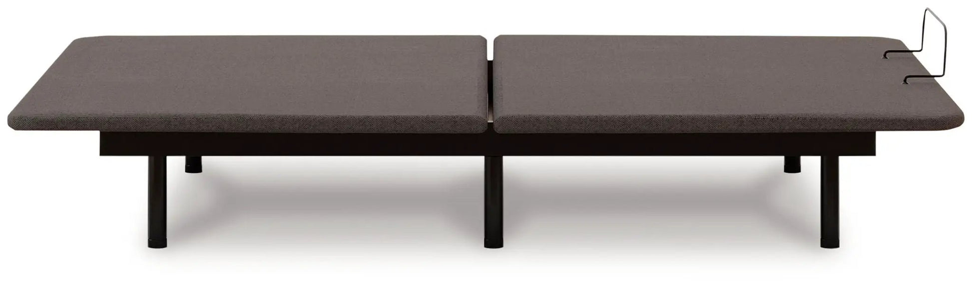 Comfort Classic Adj Base 2-piece split adjustable bed base in brown fabric with black legs on Tampa Home & Garden Store