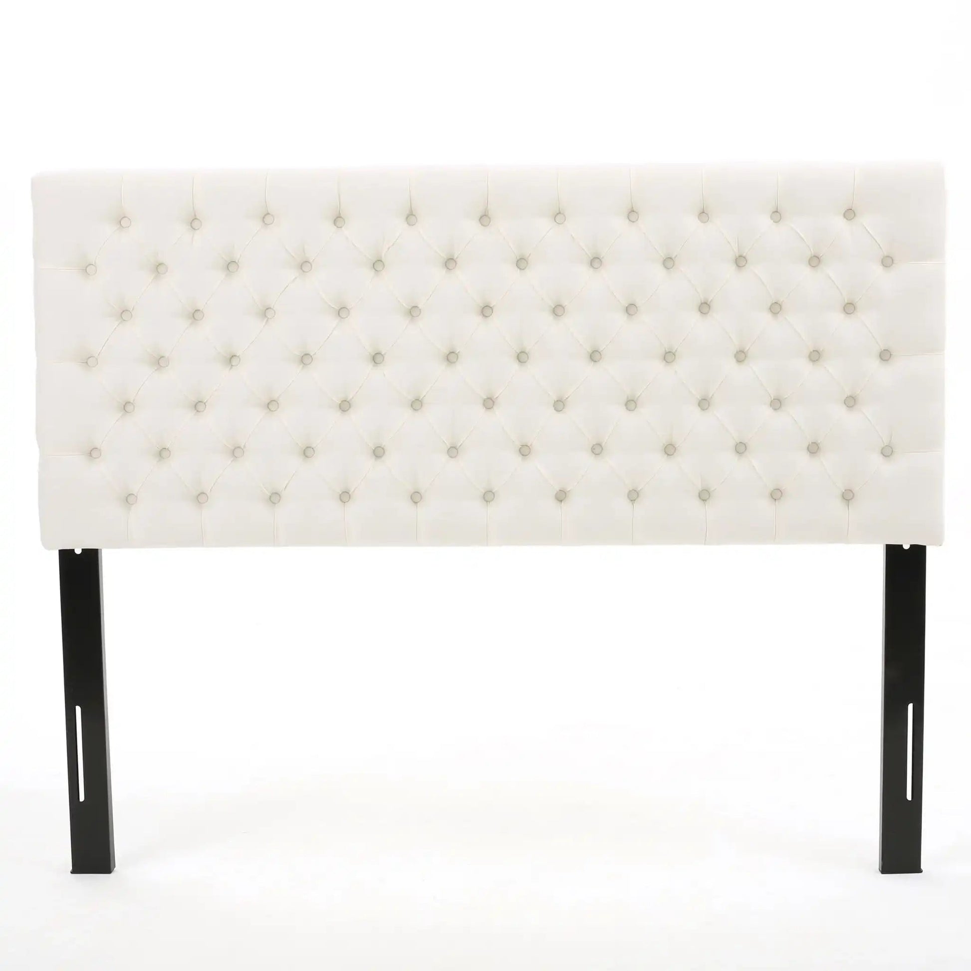 Annecy Contemporary Upholstered Headboard white tufted fabric with diamond tufting HouseOfZazla on Tampa Home & Garden Store