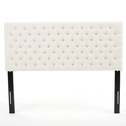 Annecy Contemporary Upholstered Headboard white tufted fabric with diamond tufting HouseOfZazla on Tampa Home & Garden Store
