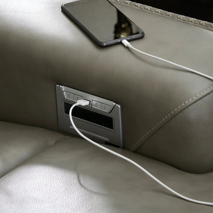 Correze - Power Reclining Sectional leather upholstery with phone charger on Tampa Home & Garden Store