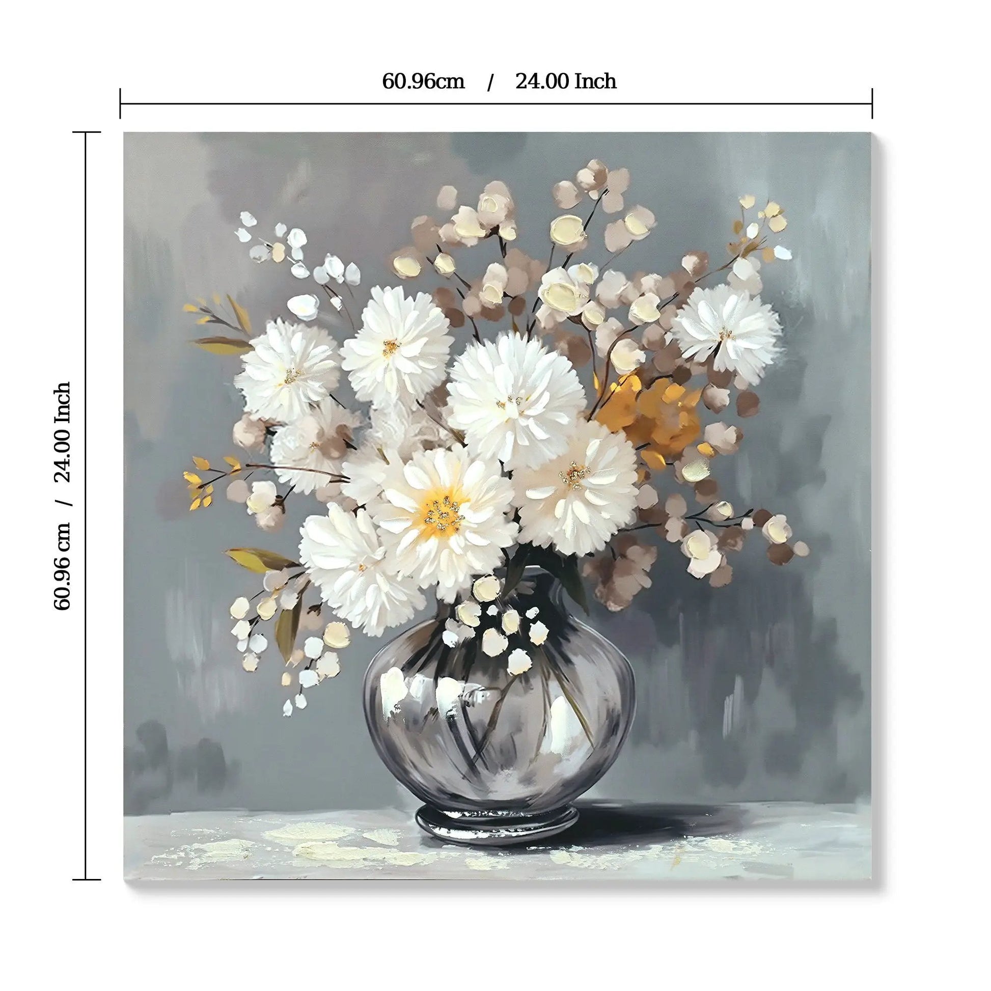 Chrysanthemum vase canvas wall art decor Country Stone White by Unique Piece Furniture on Tampa Home & Garden Store
