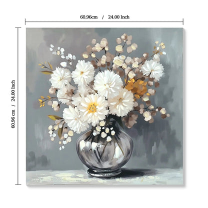 Chrysanthemum vase canvas wall art decor Country Stone White by Unique Piece Furniture on Tampa Home & Garden Store