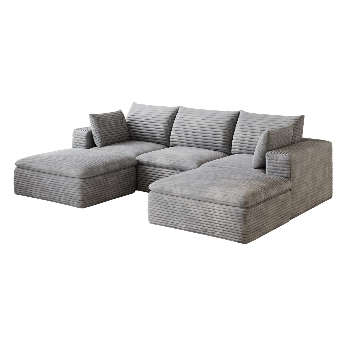 Grey Modular Cloud Sofa With Corduroy Cushions