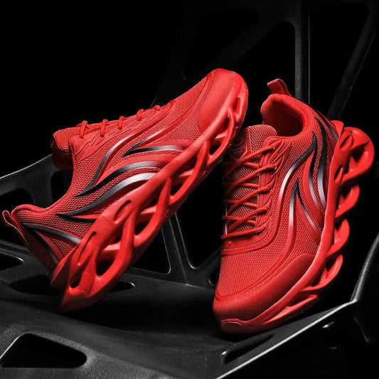 Retro red FLIPSTYLEZLLC basketball shoes for men with mesh upper and sculpted lattice sole on Tampa Home & Garden Store
