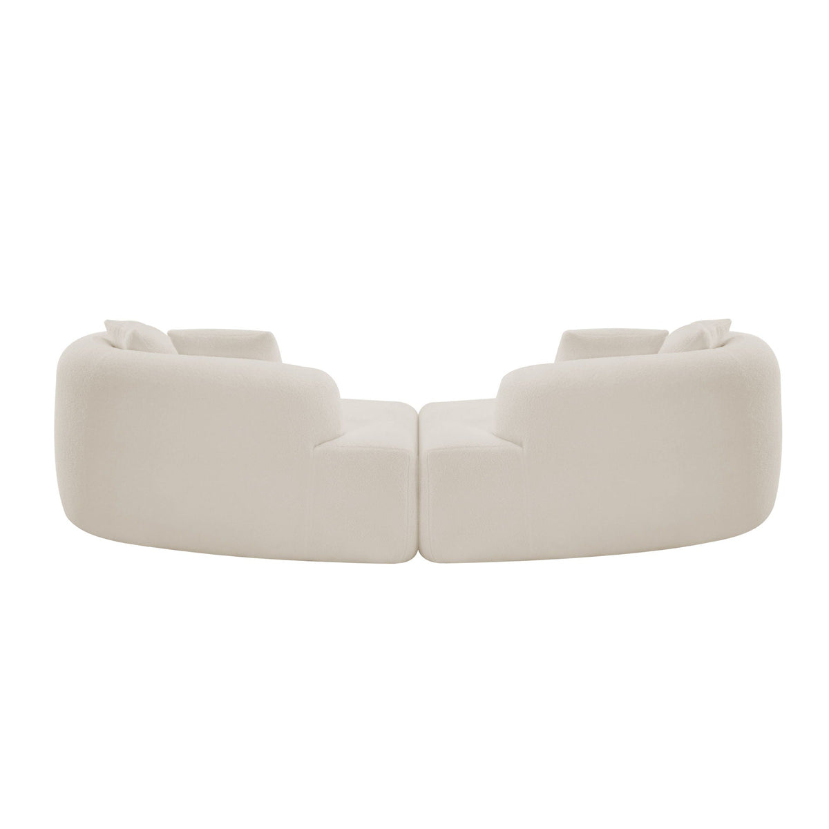 Curved 4 Seater Full Compression Sponge Sofa cream beige by HouseOfZazla on Tampa Home & Garden Store