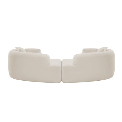 Curved 4 Seater Full Compression Sponge Sofa cream beige by HouseOfZazla on Tampa Home & Garden Store