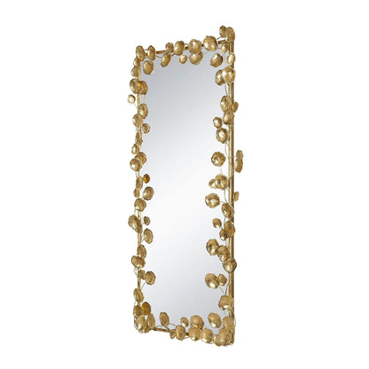 Full-length floor mirror with gold leaf accents and leafy frame on Tampa Home & Garden Store