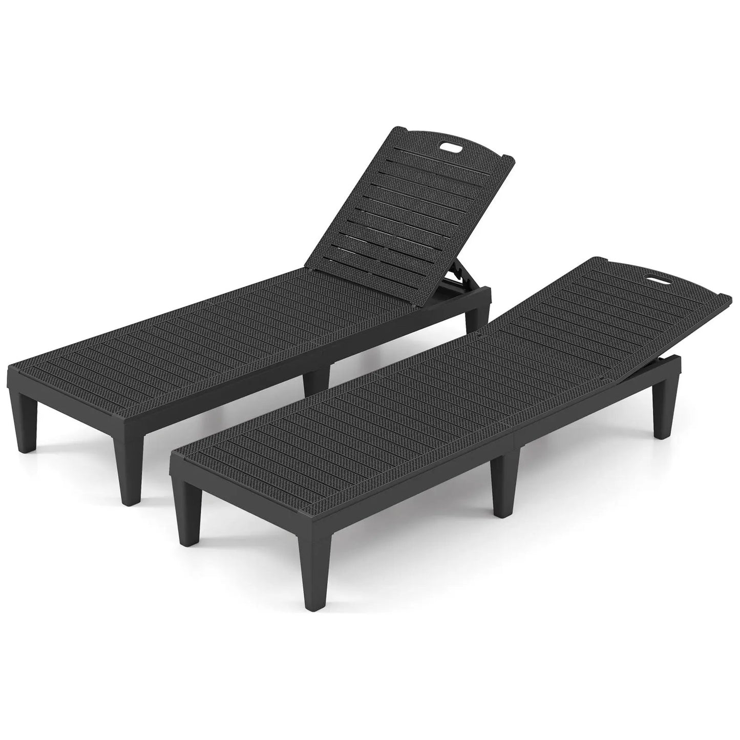 Outdoor PP Chaise Lounge Chairs Set of 2