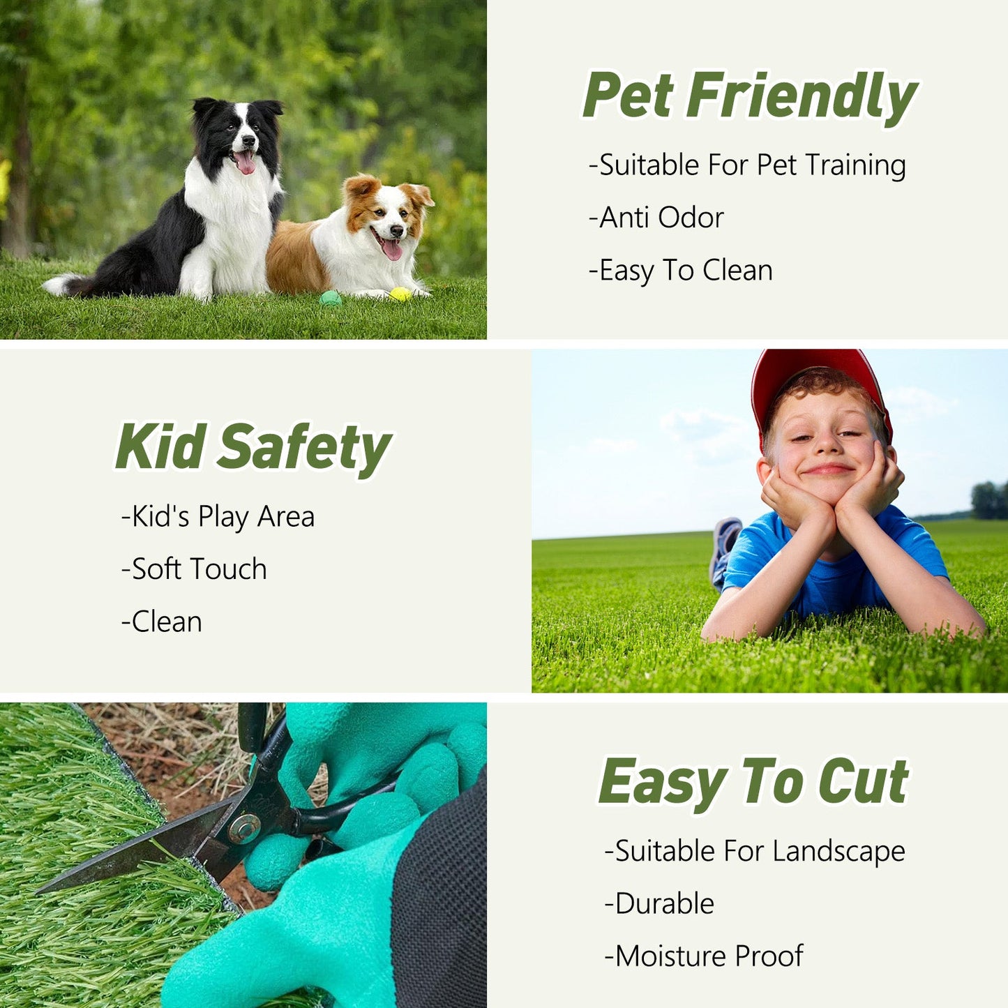 Realistic Deluxe Artificial Grass Turf Carpet, lifelike green blades for wigs on Tampa Home & Garden Store