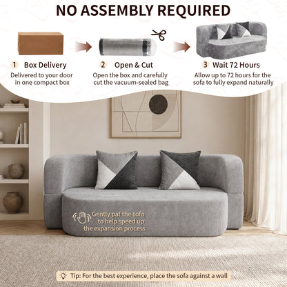 Convertible Eggshell Sofa Bed for Small Spaces