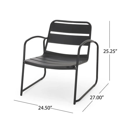 Conrad Outdoor Chair by HouseOfZazla, black metal patio arm chair on Tampa Home & Garden Store