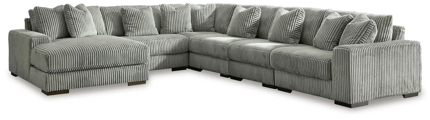 Lindyn Sectional Sofa with Cord Upholstery