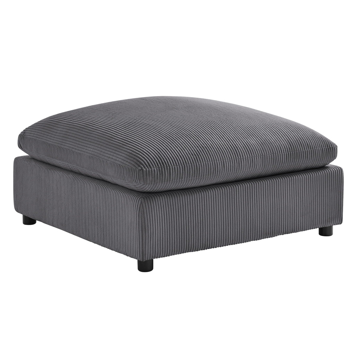 Chelsea Upholstered Ottoman with Removable Covers, dark gray corduroy fabric, HouseOfZazla on Tampa Home & Garden Store