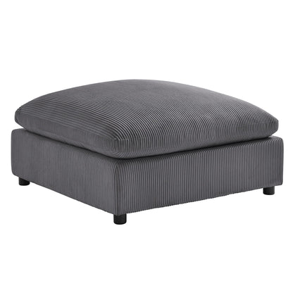 Chelsea Upholstered Ottoman with Removable Covers, dark gray corduroy fabric, HouseOfZazla on Tampa Home & Garden Store