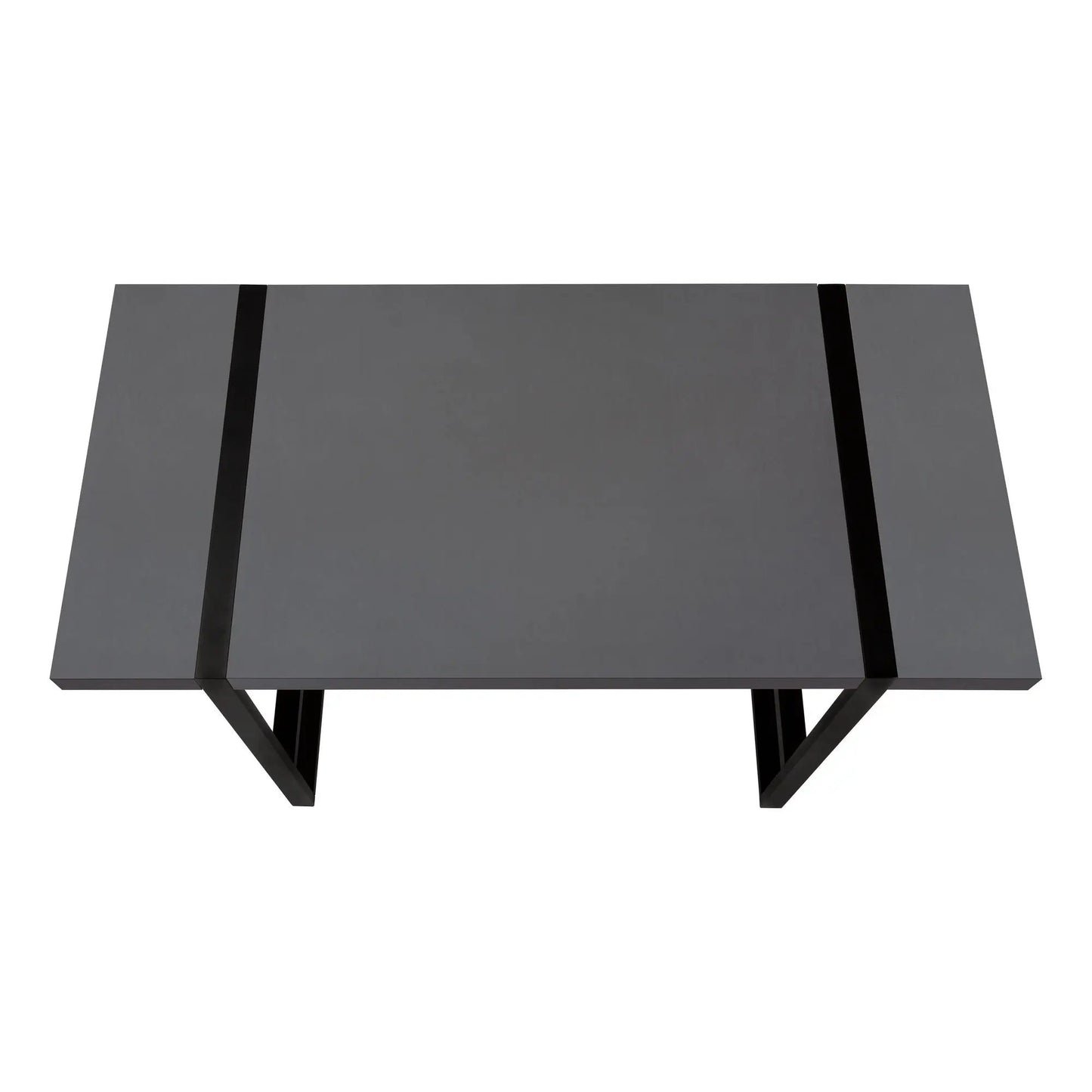 Computer desk gray top with black metal legs and cross supports, modern minimalist design on Tampa Home & Garden Store