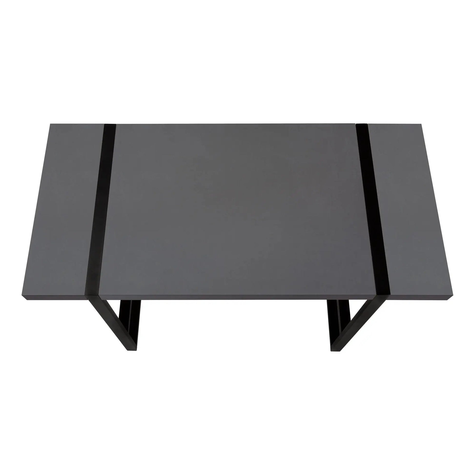 Computer desk gray top with black metal legs and cross supports, modern minimalist design on Tampa Home & Garden Store