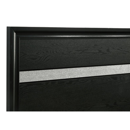 Annie Upholstered Panel Bed and Glitter Stripe