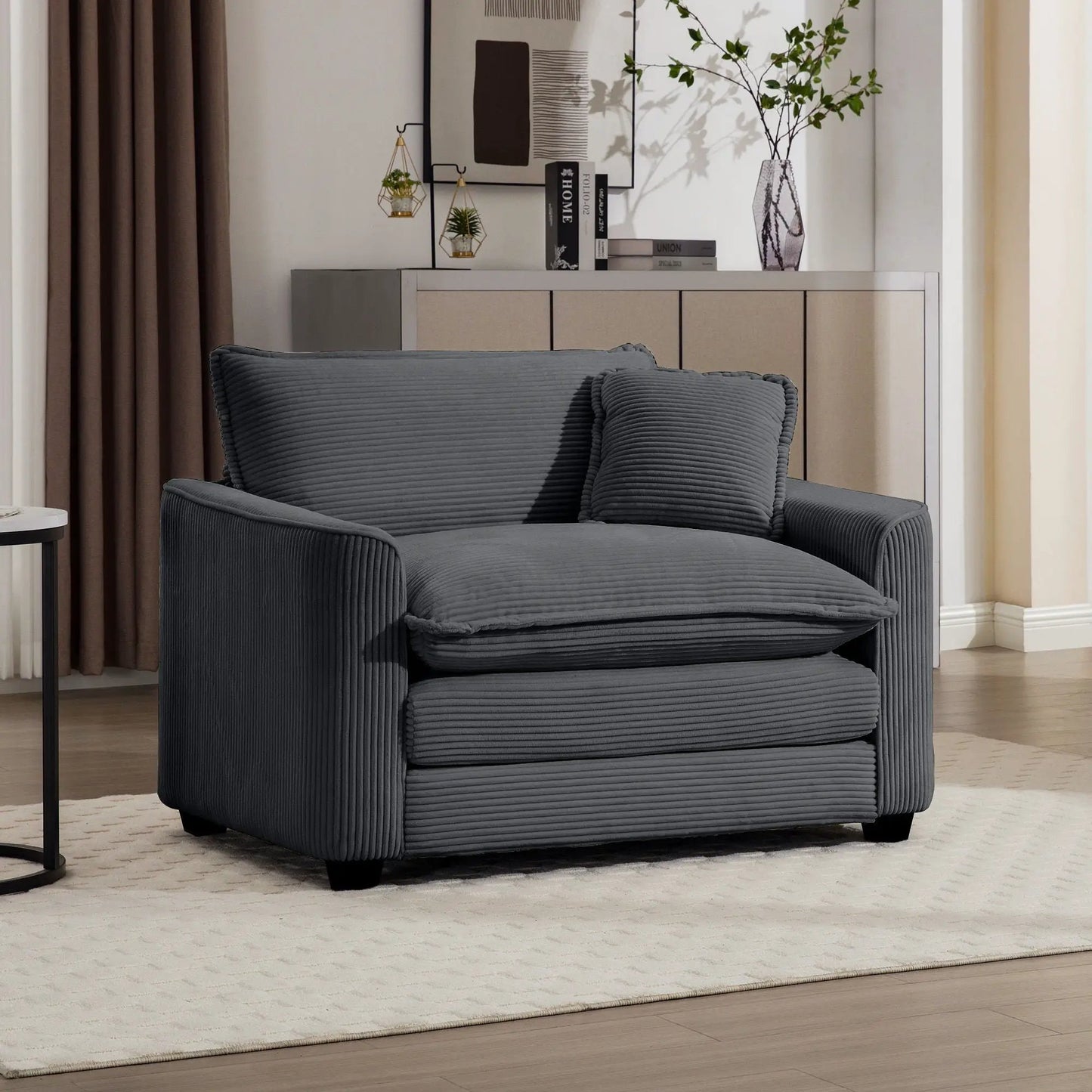 Modern Classic Fabric Single Chair deep seat with pillow in charcoal gray Unique Piece Furniture on Tampa Home & Garden Store
