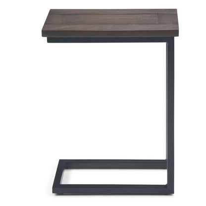 Skyler C Side Handcrafted Table dark wood top with black metal frame Unique Piece Furniture on Tampa Home & Garden Store