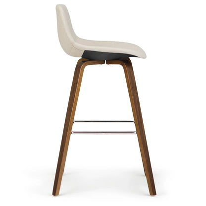 Randolph Bentwood counter height stool set of 2 beige upholstery wood legs chrome footrest on Tampa Home & Garden Store