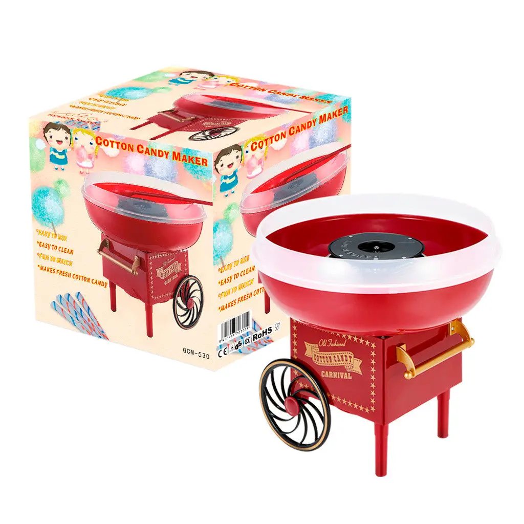 Cotton candy machine red carnival cart with white-rim bowl and wheels FLIPSTYLEZLLC on Tampa Home & Garden Store