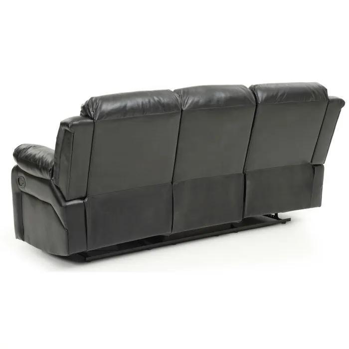 Reclining sofa Unique Piece Furniture black leather 3-seat on Tampa Home & Garden Store