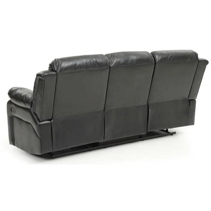 Reclining sofa Unique Piece Furniture black leather 3-seat on Tampa Home & Garden Store