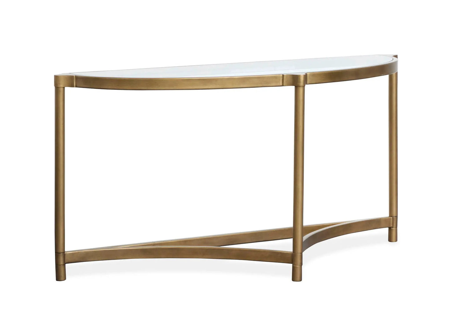 Cassidy Demilune Sofa Table aged brass with Volakas marble top by Unique Piece Furniture on Tampa Home & Garden Store