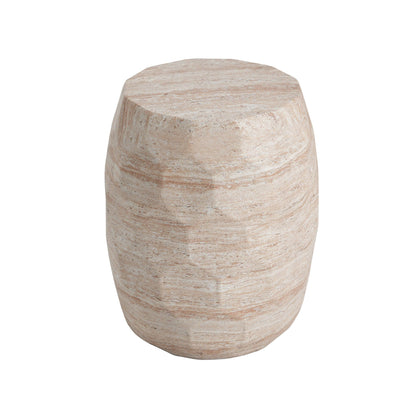 Indoor And Outdoor Beige Travertine Side Table
