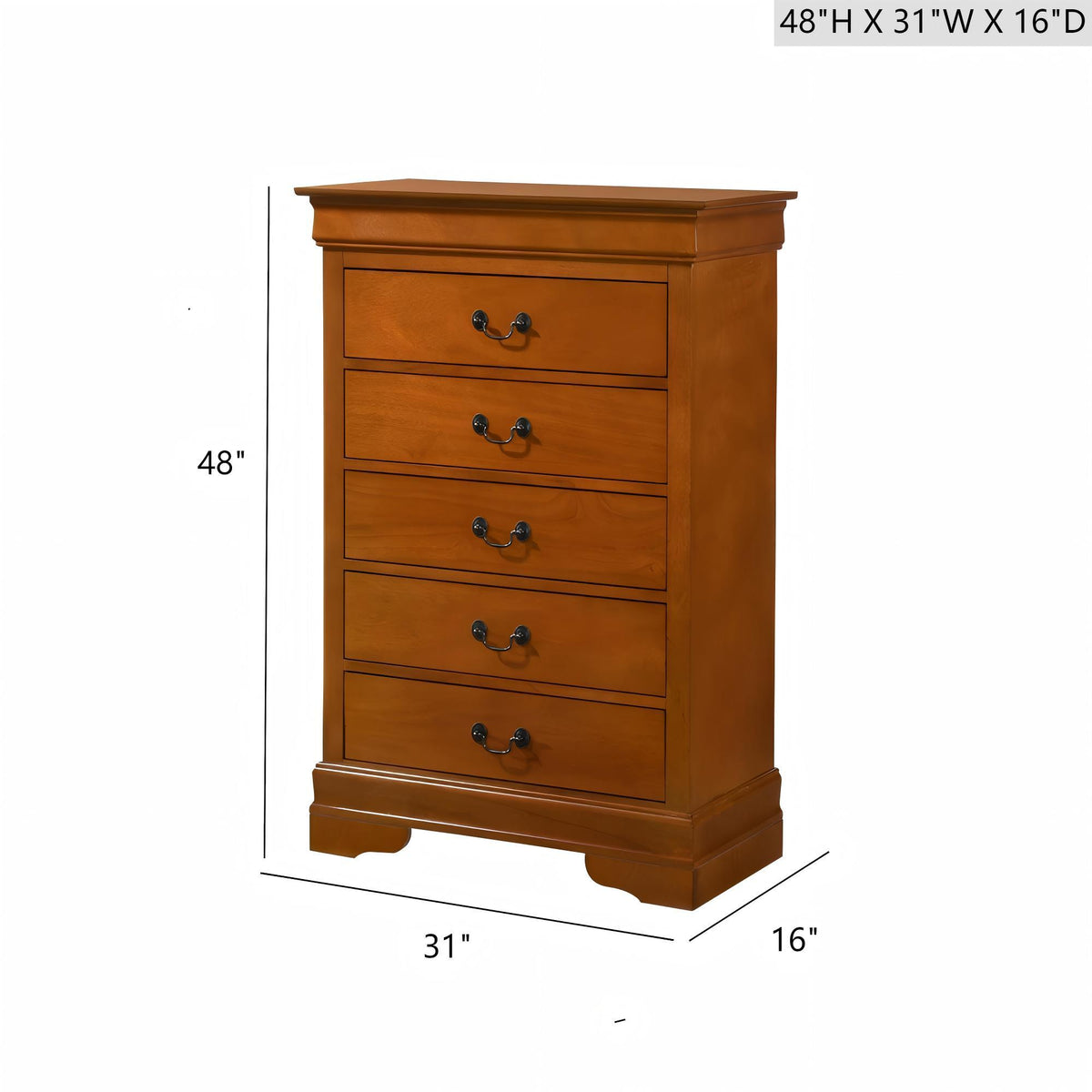 Louis Phillipe Accent Chest by HouseOfZazla, honey oak finish, classic accent table on Tampa Home & Garden Store