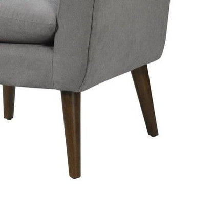 Shelby Woven Fabric and Mid Century Armchair