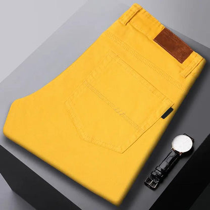 Slim Fit Stretch All-matching Mid Waist Casual Jeans yellow with back pocket FLIPSTYLEZLLC on Tampa Home & Garden Store