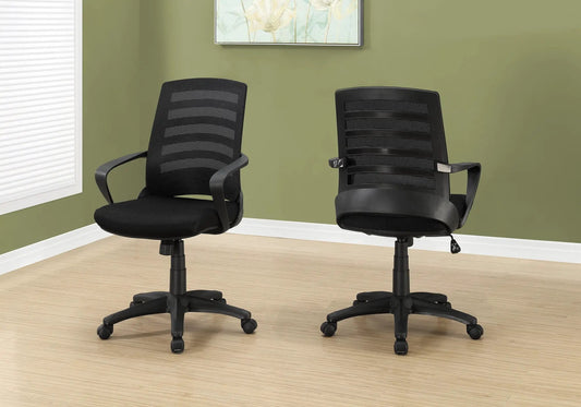 Office chair, black mesh back, adjustable height, armrests, 2 units by Unique Piece Furniture on Tampa Home & Garden Store