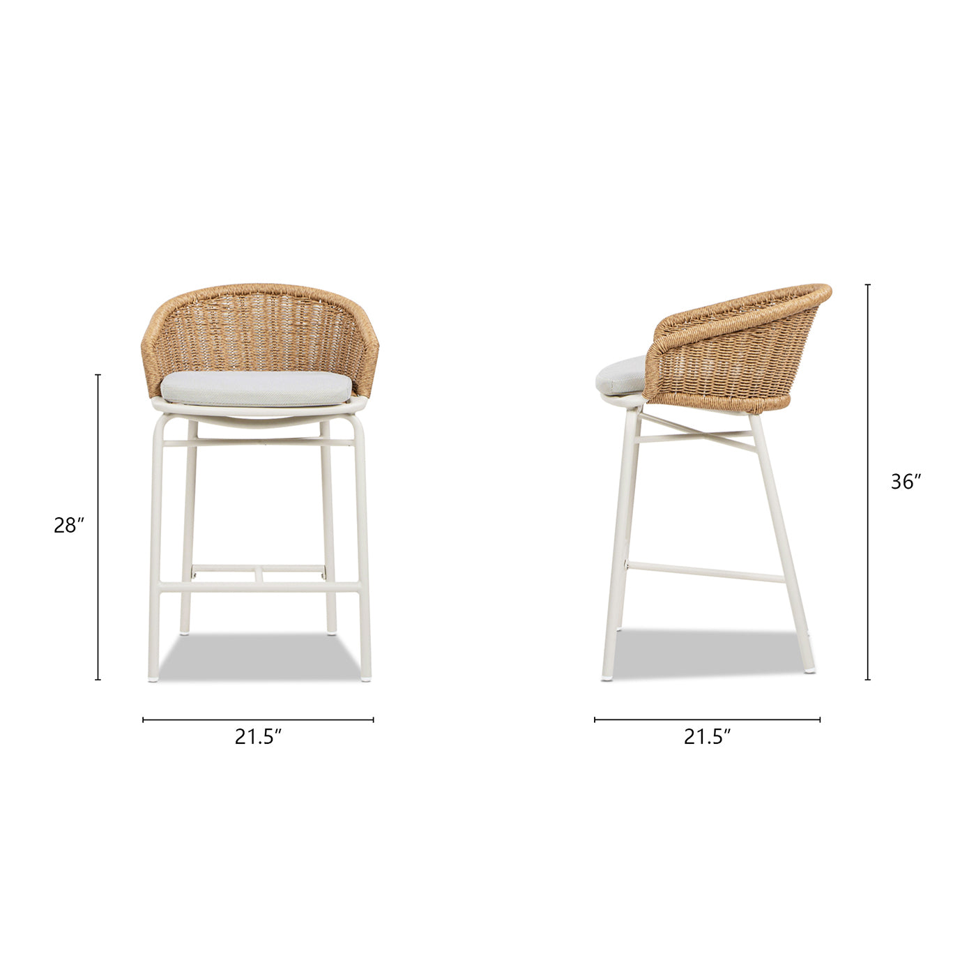 Santorini Wicker Back Outdoor Bar Stool Set of 2
