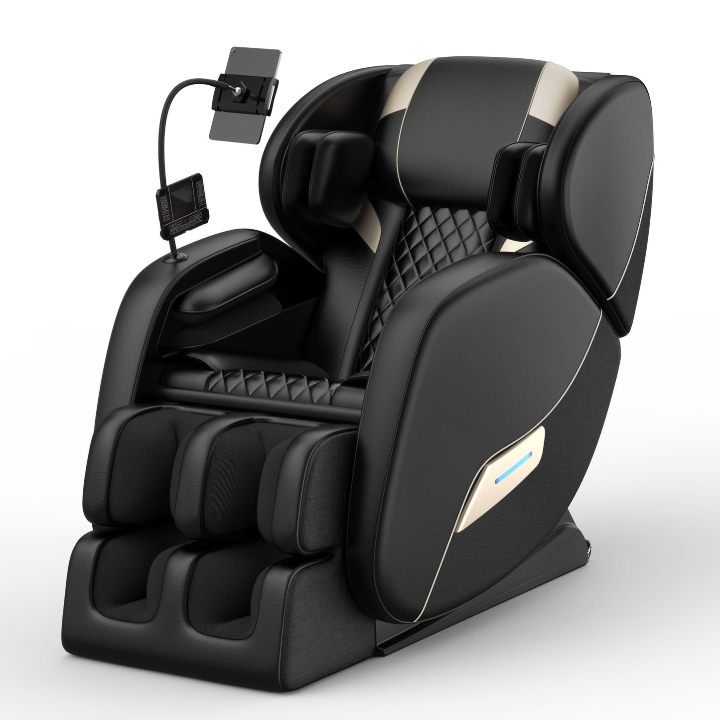 2024 HouseOfZazla massage chair recliner with zero gravity air pressure black leather on Tampa Home & Garden Store