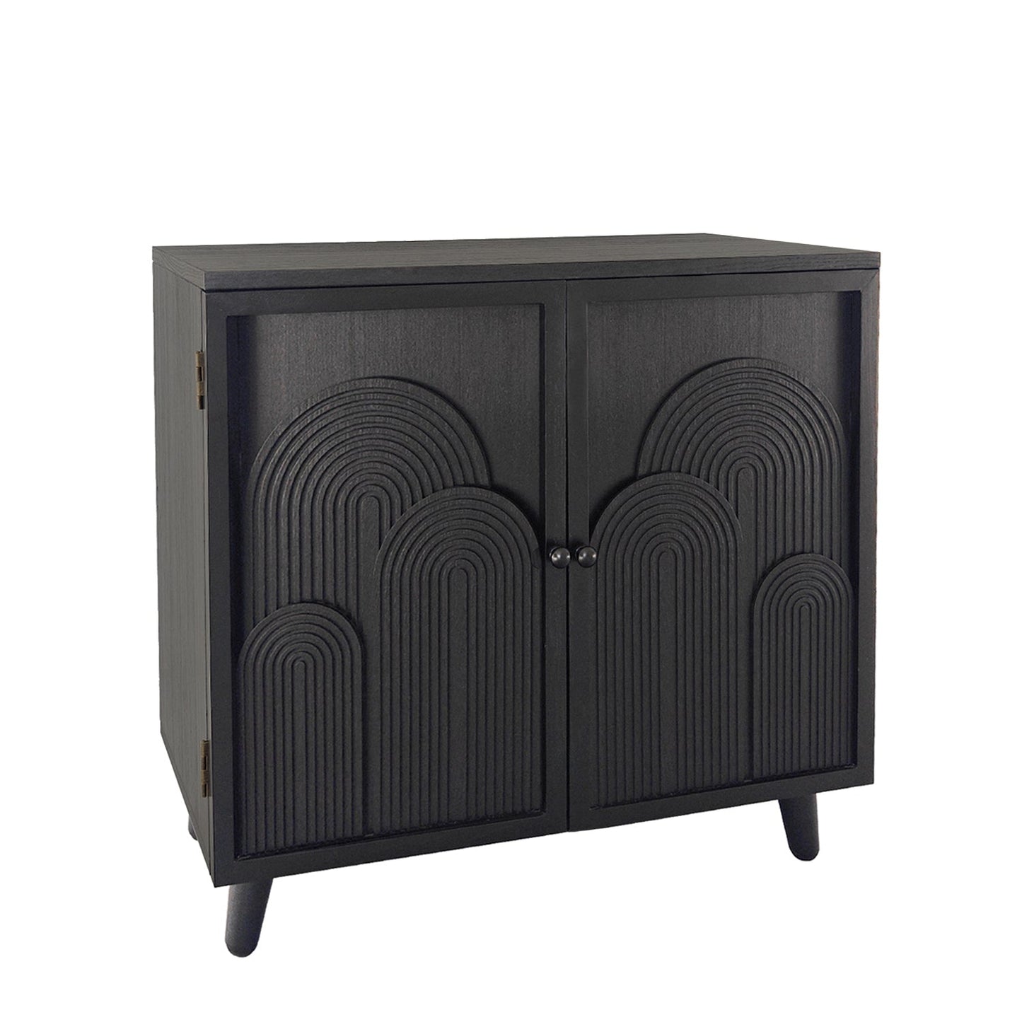 Modern black wood storage cabinet with embossed doors, two-door accent cabinet by HouseOfZazla on Tampa Home & Garden Store