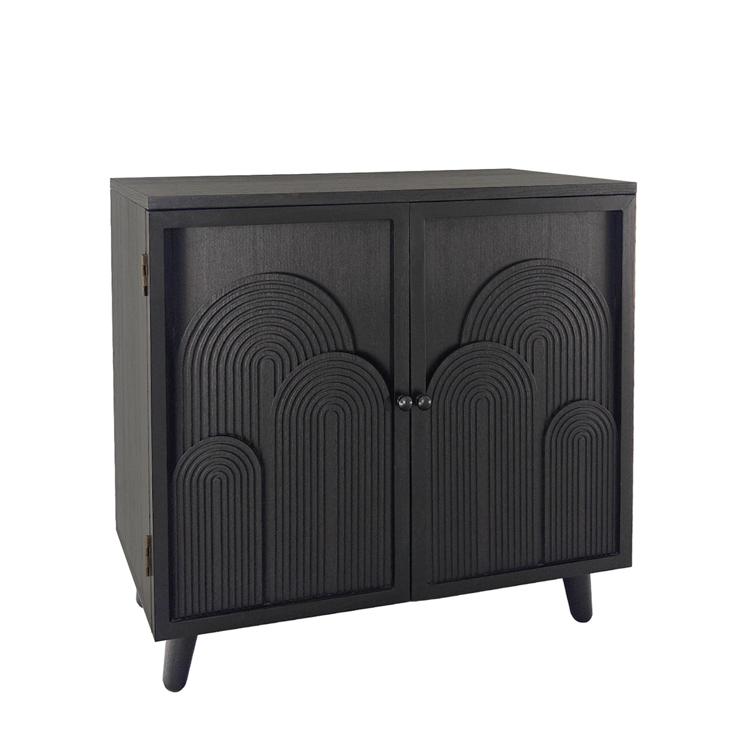 Modern black wood storage cabinet with embossed doors, two-door accent cabinet by HouseOfZazla on Tampa Home & Garden Store