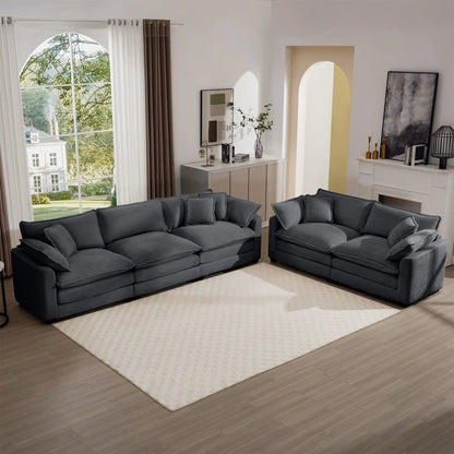 Elegant Sectional Sofa Set with Deep Seats